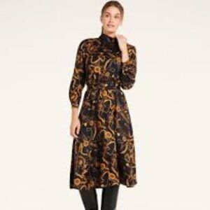 Vintage NWT Brooks Brothers Equestrian Medallion Print Woman's Dress Size 4